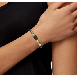 COAI Black Tourmaline and Natural Gemstones Women's Bracelet, Stone, Tourmaline Chrysoprase