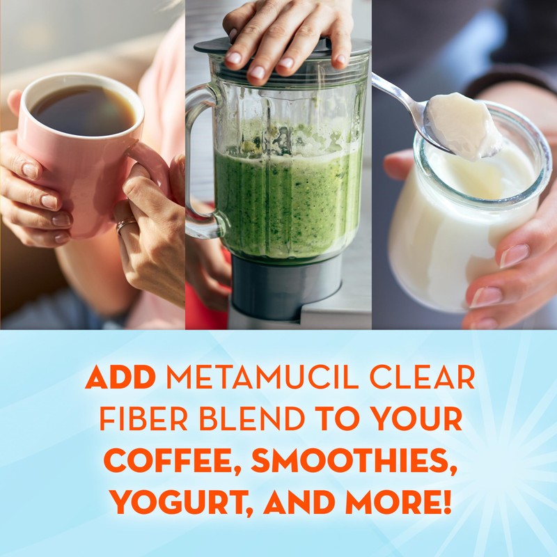 Metamucil Fiber Supplement, Unflavored Clear Mixing Powder, No Grit, No