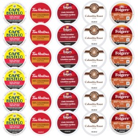 Columbian Coffee K-Cup Variety Sampler Value Pack (30ct) - Five Different Flavors (6ea) from Favorite Brewers Inc, Bustelo, Hortons, Barista Prime - Great Tasting 100% Colombia Flavors In One Box