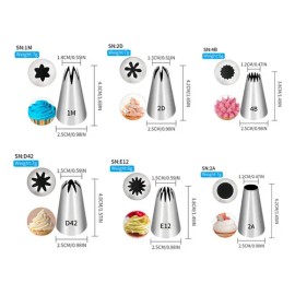 Juego De Boquillas Para Pasteles Acero Inoxidable 10 Piezas