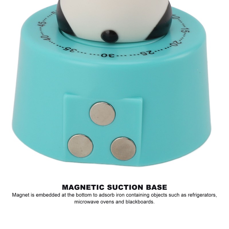Mechanical Kitchen Timer Cute Animal Shape Magnetic Base Loud Alarm