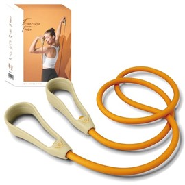 Alinco WBF113D Exercise Tube, Medium, Load 66.1 lbs (30 kg), Handle, Lightweight, Compact Tube, Muscle Training, Stretching, Rehabilitation, Health Equipment, Diet Equipment, Home Use, Orange