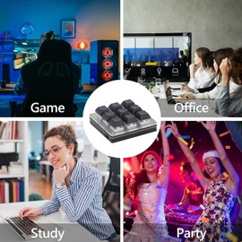 Eujgoov One-Handed Mechanical Gaming Keypad - Customizable Blue Switch Keys, Bluetooth 5.1/USB-C, Auto-Sleep, Compact for PC/Windows/Mac