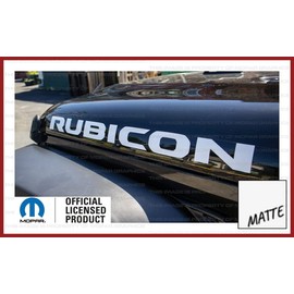 Decal Mods Rubicon Hood Graphic Decal/Sticker fits Jeep Wrangler/Gladiator JL/JT (2019-2024) White Matte CWM (Set of 2) | SJ1Y2