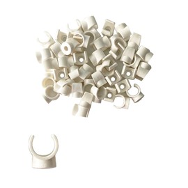 CZAKOMIX Pack of 50 PEX Clips, 18 mm Pipe Hanger Clamps, Pipe Support Holder, Plastic U-Shaped Pipe Clamps, Water Pipe Holder Clamps, Suitable for Water Pipes, Cable Pipes, Gas Pipes (White)
