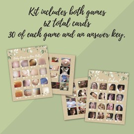 Baby Bump or Beer Belly Game and Love or Labor Game- 30 Cards for Each Game with Answer Keys. Gender Neutral Design Coed Men Women Party Games Baby Shower, Gender Reveal, or Bachlorette Supplies