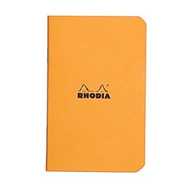 Rhodia Slim Slim Staplebound Notebooks - Graph 48 sheets - 3 x 4 3/4 in. - Orange cover (119158C)
