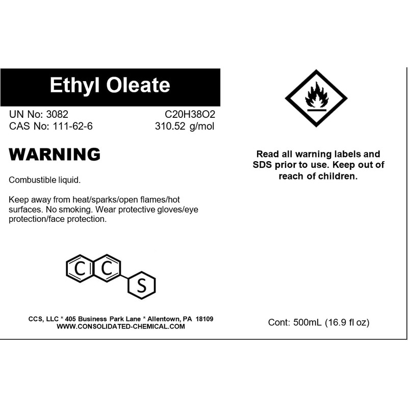 Ethyl Oleate (Fatty Acid Ester) - New Tamper-Evident Sealed Bottles