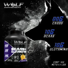 Aminoacidos Bcaas + Glutamina Wolf 1kg Varios Sabores Pre