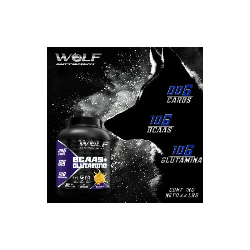 Aminoacidos Bcaas + Glutamina Wolf 1kg Varios Sabores Pre