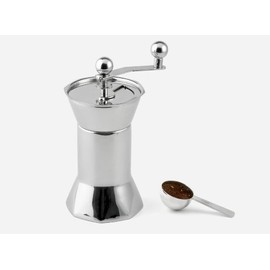 Weis Kaffeemühle mit Maßlöffel, Edelstahl, Silber, 10 x 10 x 21 cm