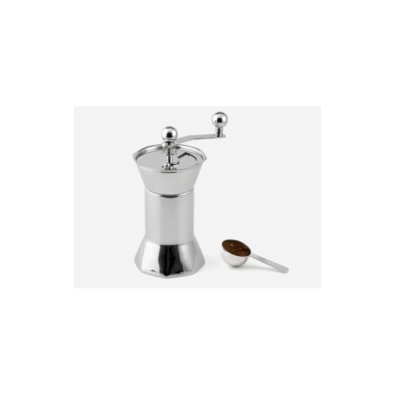 Weis Kaffeemühle mit Maßlöffel, Edelstahl, Silber, 10 x 10 x