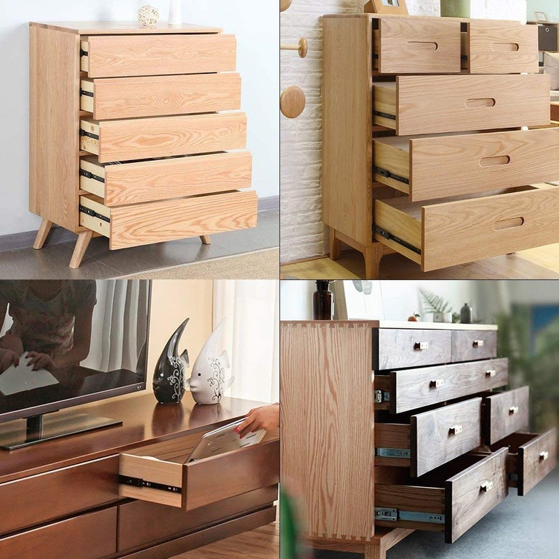 TOOPONE Drawer Slides, 6 Inch Full Extension 3 Section Ball