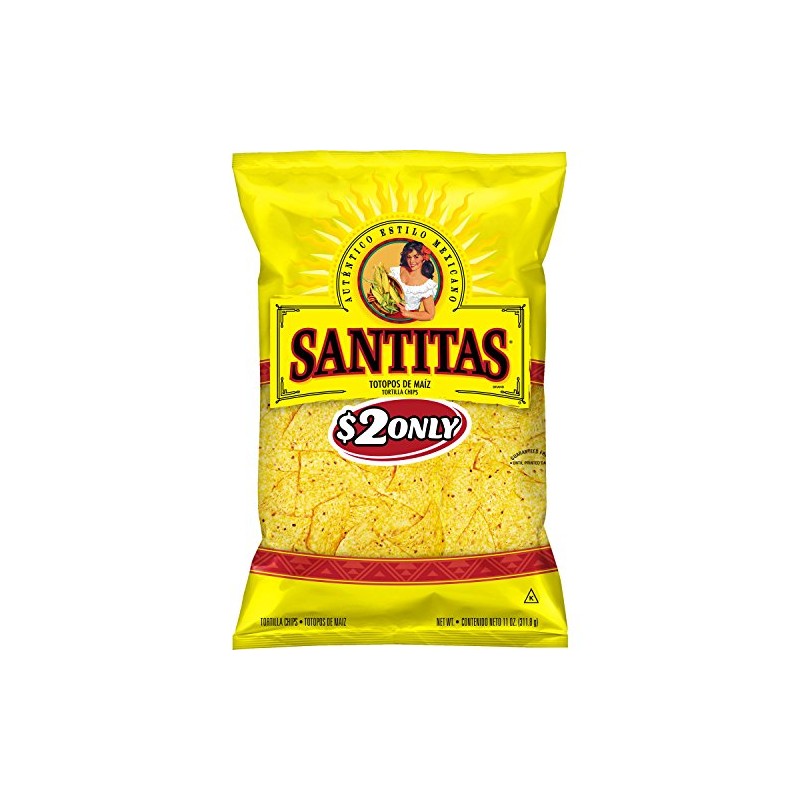 Santitas Tortilla Chips, Yellow Corn, 11 Ounce (Pack of 10)