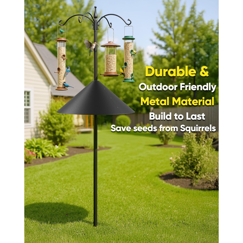 19 Inch Metal Squirrel Baffle for Bird Feeder Pole, Squirrel