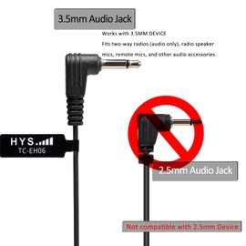 HYS Listen Only 3.5mm Ear Hook Earpiece for Shoulder Speaker Microphones, Wired in-Ear Headphones with Over Ear-Hook Earclip Running Earphones, Black, Receiving Only