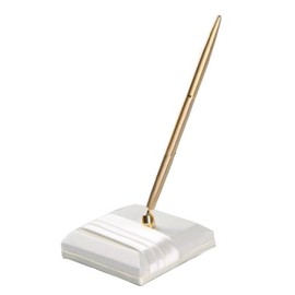 Beverly Clark Collection Audrey Pen and Penholder Set, Ivory