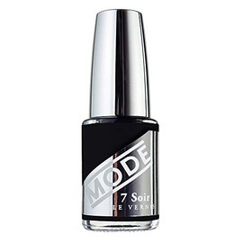 MODE Ultra Opaque Black Nail Polish Long Lasting Pigment Rich Nail Lacquer Color, Chip Resistant Strengthening Protection, Pro Wide Brush, Vegan, Cruelty Free, NY Made 7 Soir Le Vernis Full of Secrets