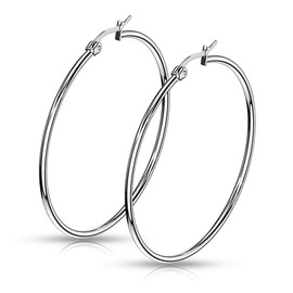 Autiga® ladies’ hoop earrings, creoles earrings, studs, stainless steel , Stainless Steel