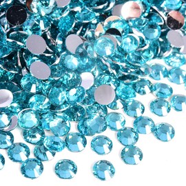 Blinginbox 50000pcs Flatback Rhinestones,Resin Non Hotfix Rhinestones Large Quantity Wholesale for Crafts DIY Creative Design,Clothes,Makeup,Nail Art (3mm=0.12",Aquamarine)