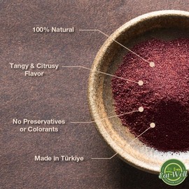 Eat Well Premium Foods Sumac Spice Powder 16 oz Bulk Extra Large Size Ground Sumac Berries in Resealable Pack, 100% Natural Traditional Middle Eastern Spices, Sumac Seasoning Pure Gourmet Ingredients for Cooking