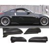 SDeelCase VS Poly Urethane Diffusers Black Side Skirt 4 Add-On Pcs For 03-08 Nissan 350Z
