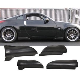 SDeelCase VS Poly Urethane Diffusers Black Side Skirt 4 Add-On Pcs For 03-08 Nissan 350Z