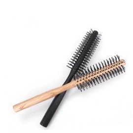 Baluue 2pcs Round Hair Brush for Blow Drying Styling Brush Wooden Roller Comb for Curly Hair