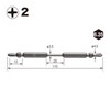 Vessel Slender Torsion Bit +2 x 3.5 x 110 mm