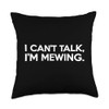 Funny Mewing Facial Looksmaxing Orthotropic Jawline Throw Pillow
