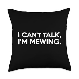 Funny Mewing Facial Looksmaxing Orthotropic Jawline Throw Pillow