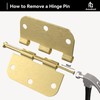 AmzGod Door Hinges Satin Brass - 6 Pack Gold Door