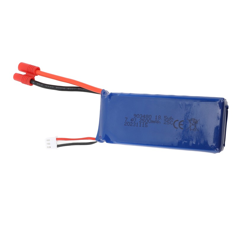 RC Drone Lipo Battery 7.4V 2500mAh Overcharge Prevent Short Circuit