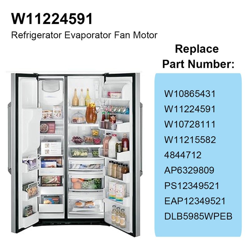 SEIWEI W11224591 DC 12V Refrigerator Evaporator Fan Motor Compatible with