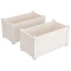 Gecheer Garden Planters 2 pcs White 23.6"x12.2"x12.2" Solid Wood Pine