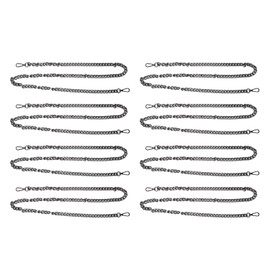 8pcs Curb Chain 8 Side Milled Straight Buckle 1.2meter DIY Decorative Craft Curb Chain for Jewelry Accessories Silver Black