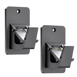 Self Adhesive Curtain Rod Holders,No Drill Curtain Rod Brackets,Heavy Duty 20LB Holders for Bathroom Bedroom Kitchen,Universal Damage-Free Window Rod Hooks with Nail-Free Installation (2PC Black)