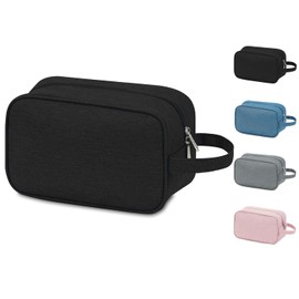 Men and Women Travel Wash Bag, Waterproof Nylon Large Capacity Ladies Wash Bag, Mens Wash Bag Large Size Waterproof and Durable Shaving Kit, Used for Home, Business, Travel (Black)