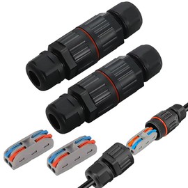 2 Pcs 2-pin IP68 outdoor waterproof junction box cable connector/quick terminal (waterproof up to 4 meters)