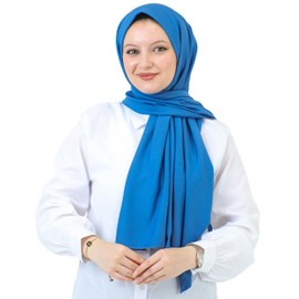 Prien Hijab For Women Muslim Lightweight Scarf Head Scarves For Girls Islamic Long Headscarf Chiffon Shawl Prayer Set Ramadan (Indigo)