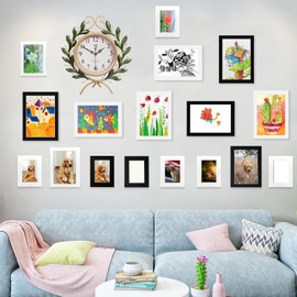 4"x6" Stick-On Collage Picture Frames Set of 12,Photo Frame Collage for Wall Decor,No Nails Needed,Wall Mounting Display for Photos,Gallery Decor for Home Office Living Room Exhibition Wedding,White