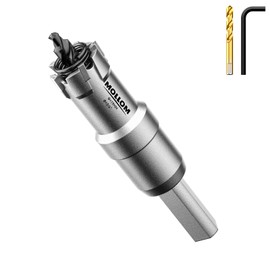 Mollom (19mm | 3/4'') Heavy Duty Carbide Hole Saw with 2 Pilot Drill Bits, Hole Cutter cuts Stainless Steel, mild Steel, Iron, Copper, Brass, Plastic