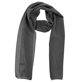 WESTEND CHOICE Ladies Chiffon Scarves Women Plain Neck Scarf Soft Headwrap Girls Headscarf Sheer Wrap women's scarves & wraps 150x45 cm (Grey)