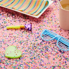 Rainbow Star Confetti for Table Decor - Metallic Foil Glitter Stars & Sequins - Rainbow Glitter Confetti for Birthday Party, Wedding & DIY Crafts