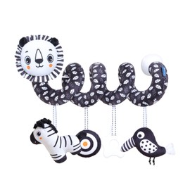 Shinse Rattle Stroller Mounted Crib Toy 0/3/6/9/12 Months Baby Rattle Bed Merry Hanging Toy Hanging Plush Sleeping Toddler Newborn (Black Lion)