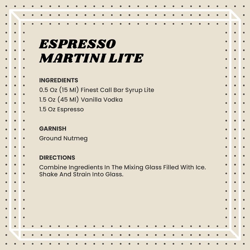 Finest Call Premium Bar/Sugar Syrup Mix LITE, 1 Liter Bottle