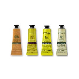 Crabtree and Evelyn Hand Therapy Sampler 4 pc set Tarocco & Orange,Verbena & Lavender,Somerset Meadow and Summer Hill each 0.9 oz Travel size
