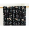Labhanshi - Cortina estampada de terciopelo de algodón negro con