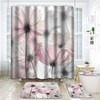 VODRM Daisy Floral 4PCS Shower Curtain Sets Wildflower Rustic Bathroom