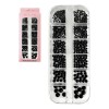Media Perla Base Plana Para Uñas Manualidades Color Negra